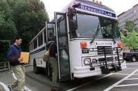 Image of a Berkeley Lab shuttle bus