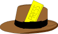 Image of a press card in a hat