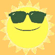 Image of the sun wearing shades