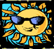 Image of the sun wearing sunglasses